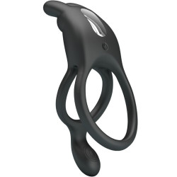 Pretty Love - Seth Double Anneau Vibrant Lapin 7 Vibrations Noir